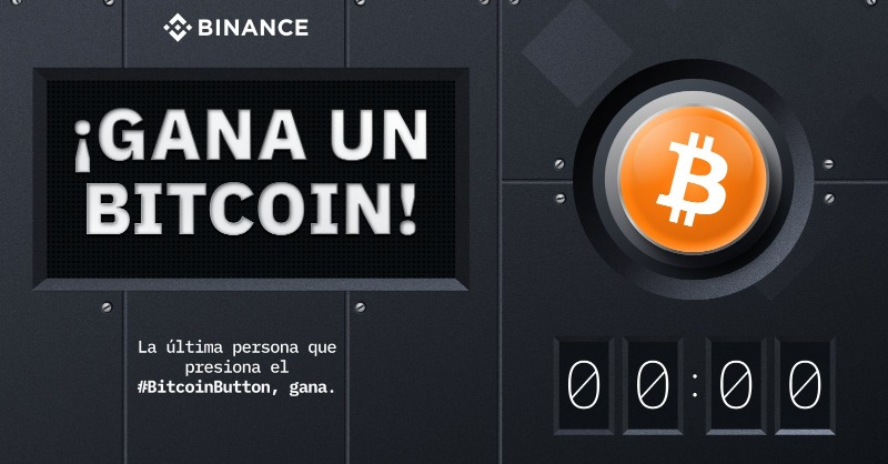 binance's tweet photo. 🚨 Gana un Bitcoin
 
Bienvenido a #BitcoinButton, un juego que te abre la puerta para ganar 1 BTC.

Las reglas son simples:
🔸 1 chance de hacer click en el botón
🔸 La última persona en presionar el botón gana
 
Juega ahora 👇