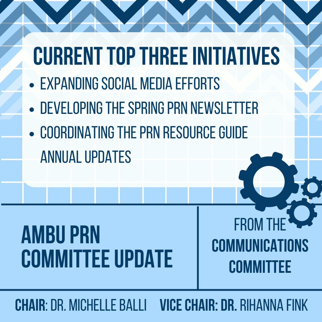 accpambuprn's tweet photo. The Communications Committee, led by Drs. Michelle Balli &amp; Rihanna Fink, is spearheading social media efforts &amp; engagement, developing the AmbCare PRN spring newsletter, &amp; coordinating the PRN resource guide updates! Stay tuned for final products👌 #TwitteRx #ambulatorycare #accp https://t.co/sNUAbfAGLn
