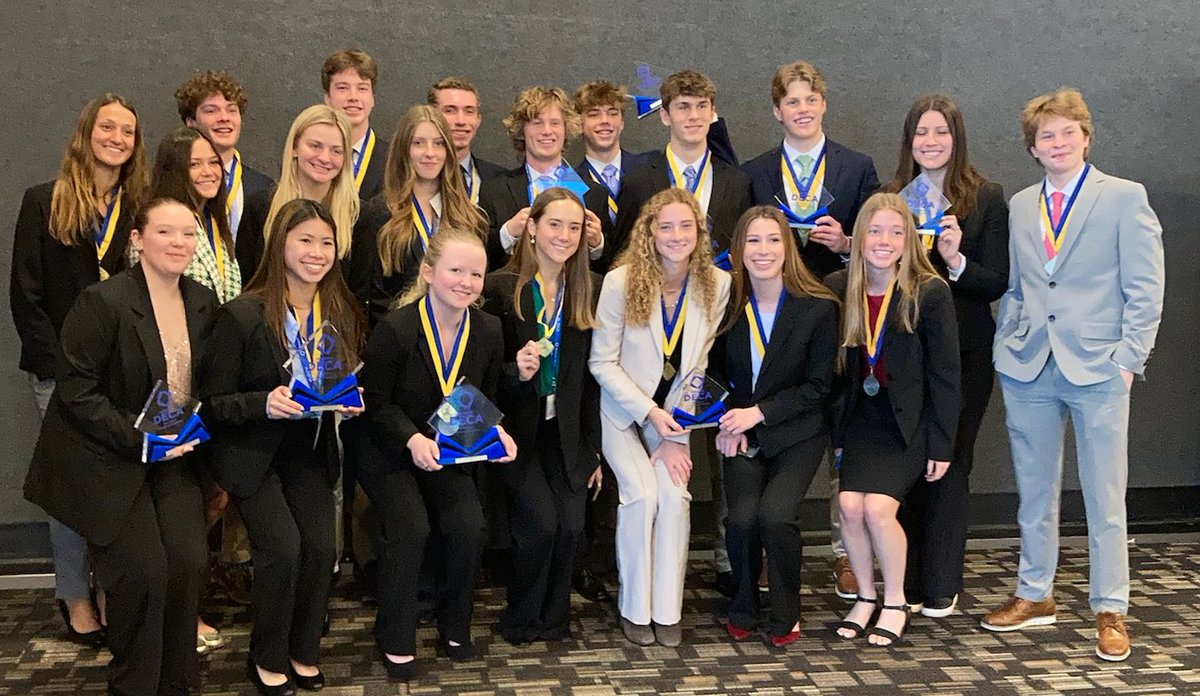 brycebunton's tweet photo. Very proud of @kirkwooddeca students this year 👏 👏👏

11 Students @MissouriDECA ALL STATE 
4 State Champions 🏆 
2 Top test scores 
9 State Finalists 

We had a great trip, enjoyed some KC BBQ, and brought home a little hardware. https://t.co/yWb0faJLal