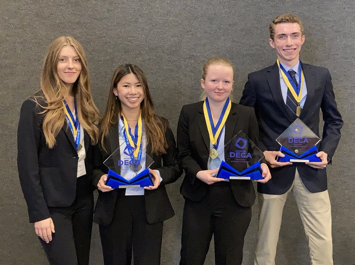 Very proud of <a href="/kirkwooddeca/">Kirkwood DECA</a> students this year 👏 👏👏

11 Students <a href="/MissouriDECA/">Missouri DECA</a> ALL STATE 
4 State Champions 🏆 
2 Top test scores 
9 State Finalists 

We had a great trip, enjoyed some KC BBQ, and brought home a little hardware.