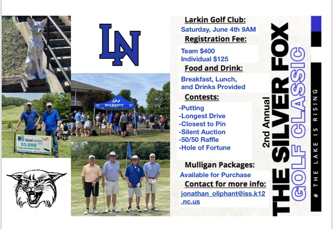Jonathan Oliphant (@coacholiphant32) on Twitter photo ⛳️ 2022 Silver Fox Golf Classic
📍 Larkin Golf Course
🗓 Saturday, June 4th
Payment / Registration Link:
silver-fox-golf-classic.cheddarup.com ⛳️ 2022 Silver Fox Golf Classic
📍 Larkin Golf Course
🗓 Saturday, June 4th
Payment / Registration Link:
silver-fox-golf-classic.cheddarup.com