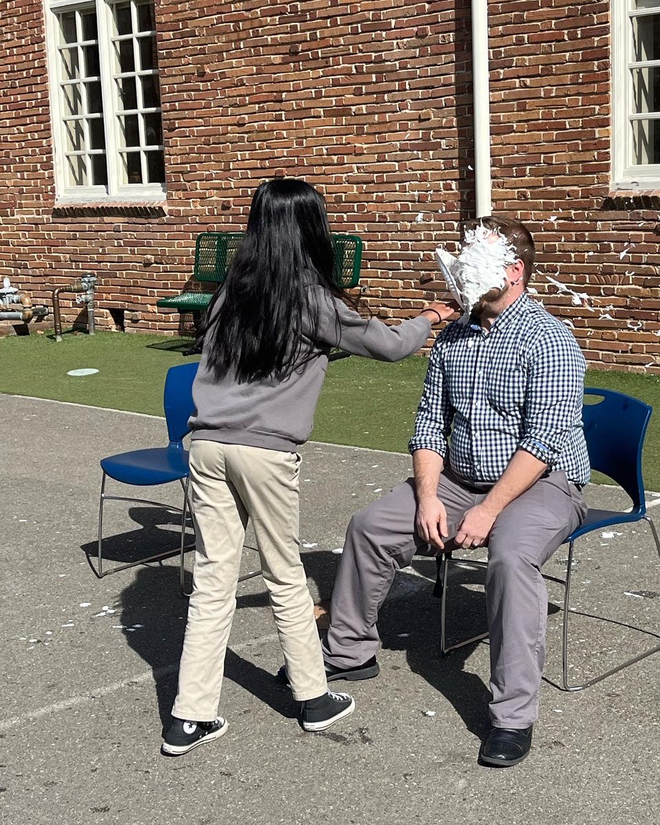 MHSMidtown's tweet photo. Yesterday we celebrated Pi Day on campus! Students who completed the Pi Day bingo card had the opportunity to pie a teacher! https://t.co/rmJTd5zKXV