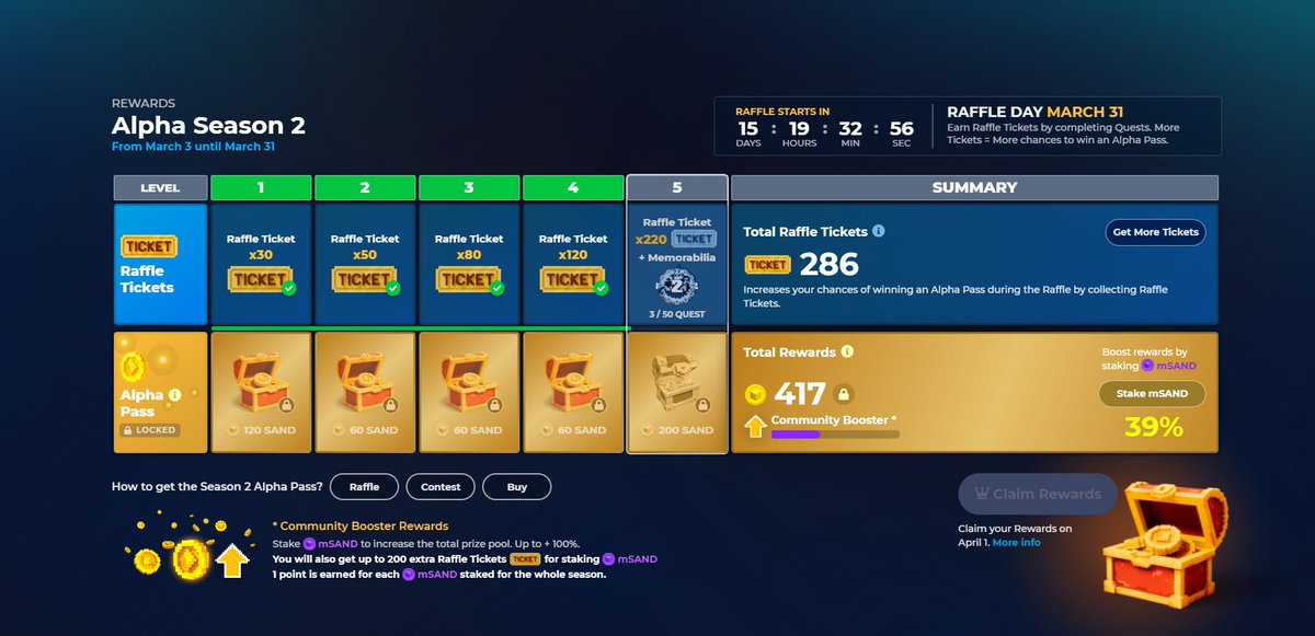 Beijta2's tweet photo. @TheSandboxGame I just participated in the daily #SandboxAlphaS2Contest for a chance to earn up to 1,000 $SAND! Starting March 14 -  Show your Raffle Tickets. Check out my screenshot below! 👇 #SandboxAlphaS2 https://t.co/QfC7KHNYCx