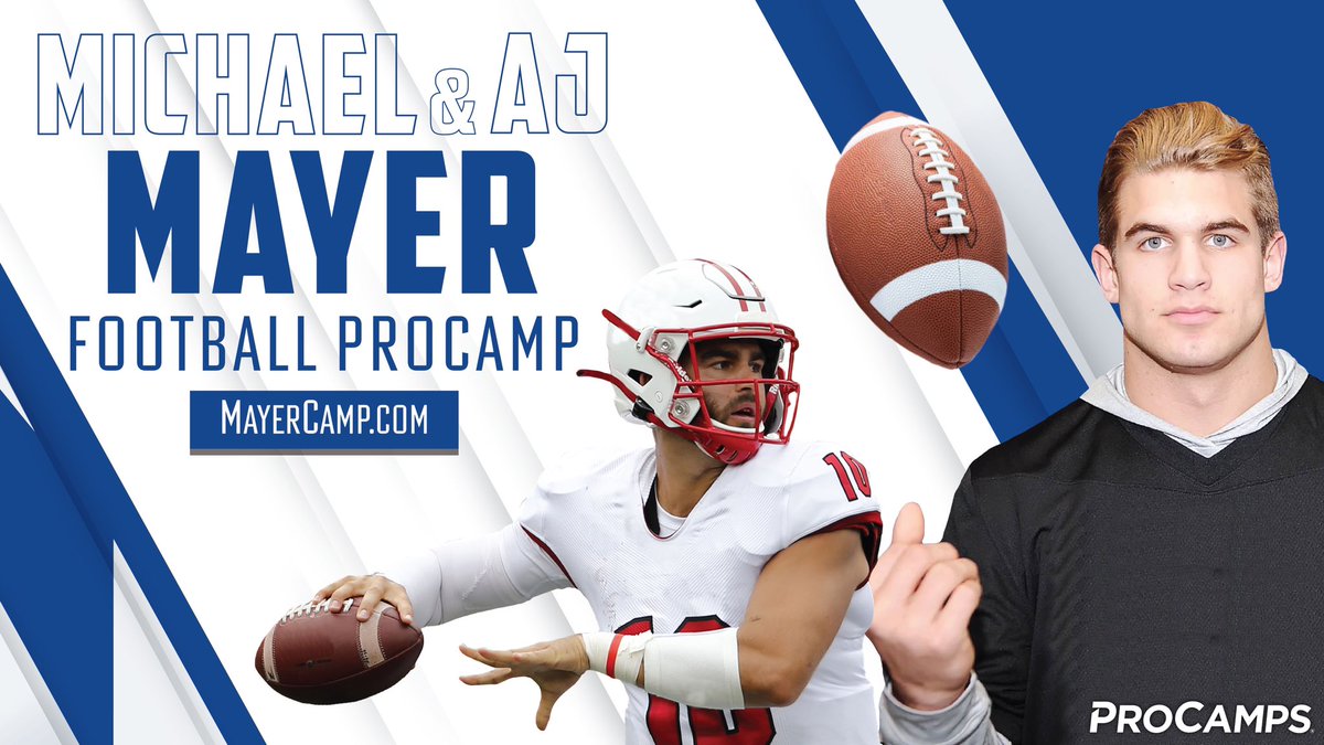 Let’s go! @MMayer1001 and I are hosting our inaugural Youth Football @ProCamps next month at Dennis Griffin Stadium. Spots are going to fill quickly! Make sure you sign up at MayerCamp.com