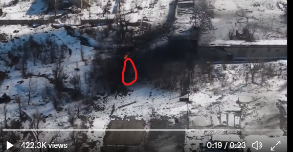 Sam_Sumerians's tweet photo. @RALee85 @CursedMerc If you make it full screen video and focused, you will see man on fire running outside the tank! https://t.co/nw1EVJ00M0