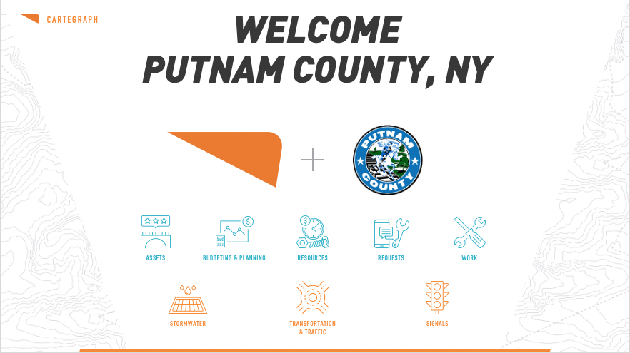 MitchBradley's tweet photo. I would like to welcome Putnam County, NY to the @Cartegraph family. The county will be deploying Cartegraph OMS with the help of @ColliersEng to manage their Signals, Stormwater and Transportation assets.
#Cartegraph #ColliersEngineering #AWS #Esri https://t.co/40Oy1EkVjp