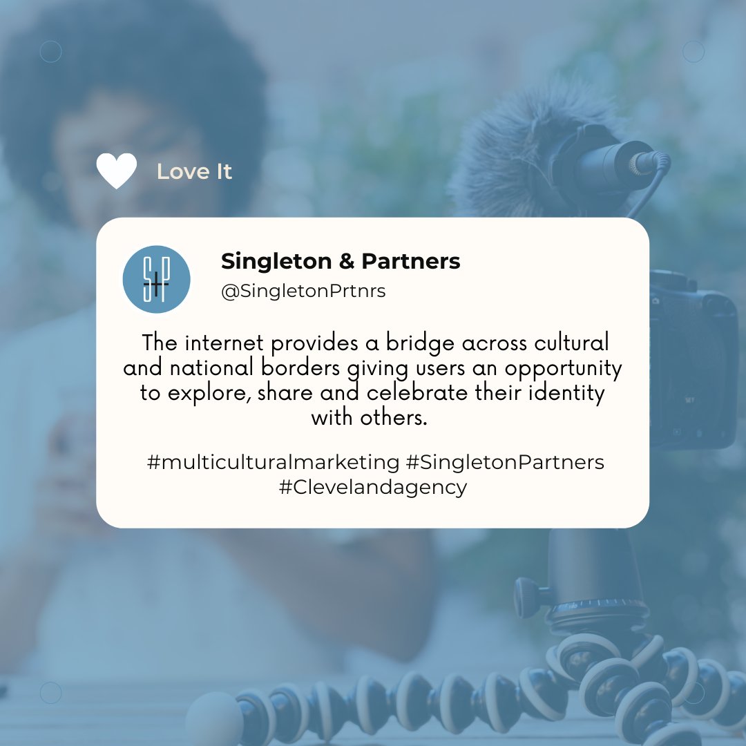 SingletonPrtnrs's tweet photo. There's no doubt the internet connects people across the world with common interests. It is essential to use today to elevate your marketing because it gives marketers the avenue to learn the media interests of consumers at a wide scale.
#multiculturalmarketing #targetmarketing https://t.co/KYUsS8qlvw
