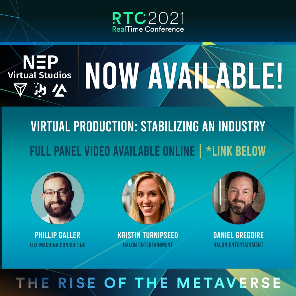 halonprevis's tweet photo. Now Available Online! Real-time Conference 2021 panel: Virtual Production: Stabilizing an Industry | Link: https://t.co/6haBUDHweD #virtualproduction #realtimeconference2021 #Luxmachina #halonentertainment #nepvirtualstudios https://t.co/9I3CLUff7b