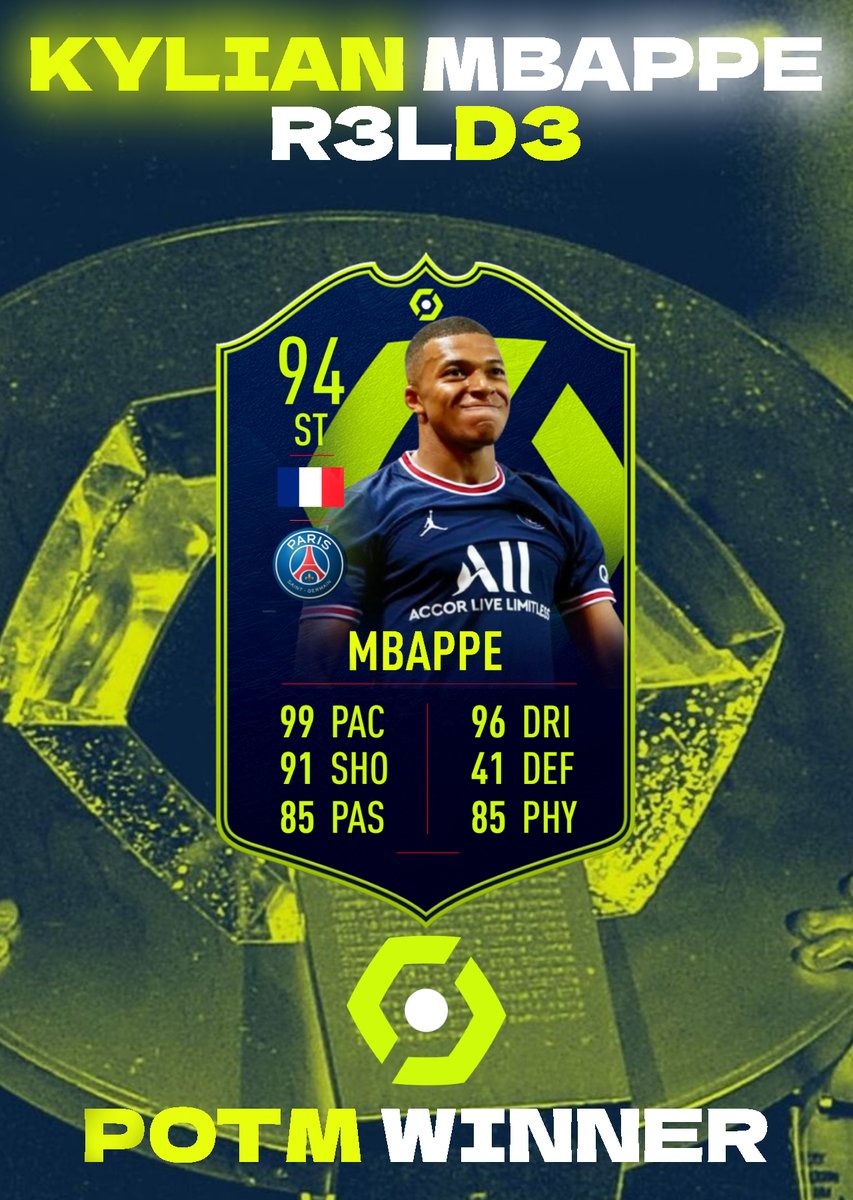 r3ld3's tweet photo. Mbappé won POTM! What a card!

#fut22 #FIFA22Leaks https://t.co/AsKEGoyMoL