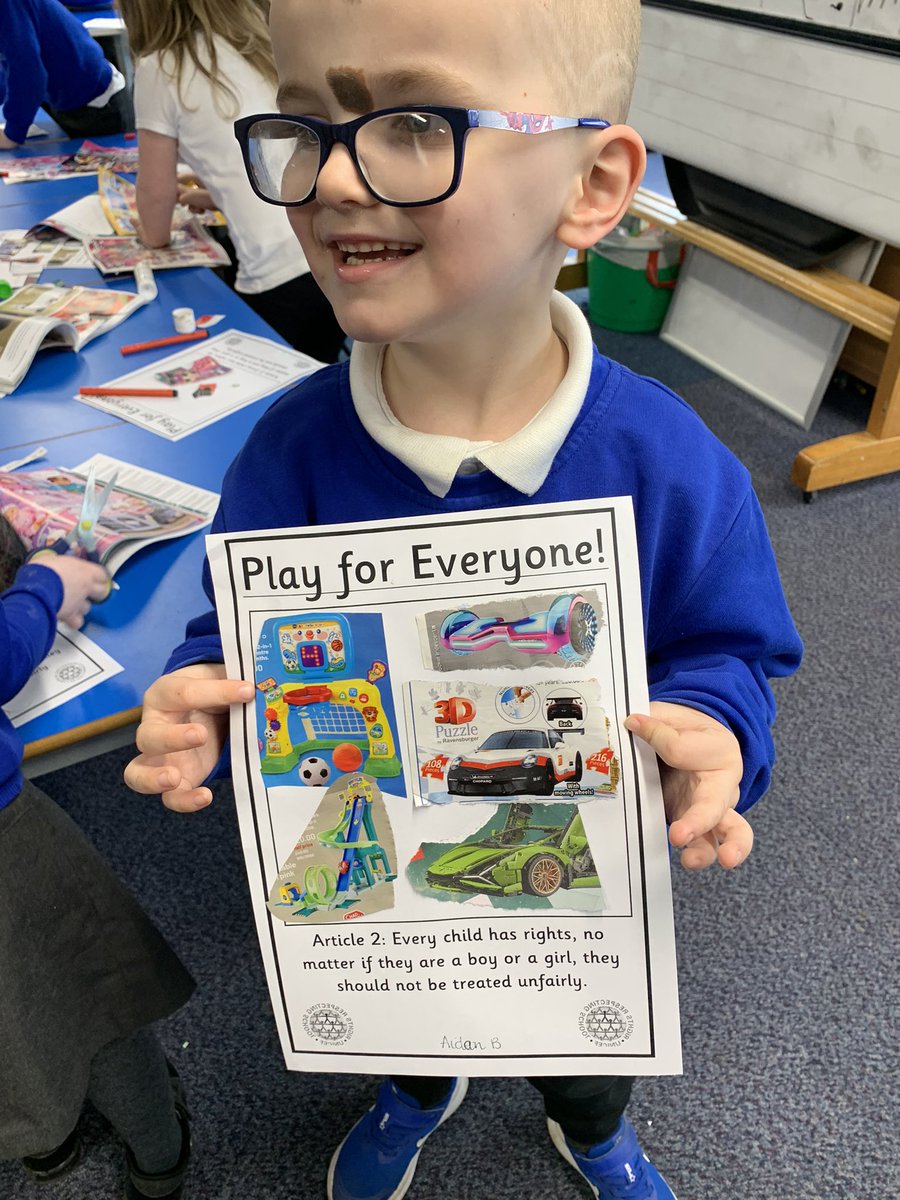 RavenswoodPS's tweet photo. Primary 1 💙💛 explored the idea of gender equality in relation to toys. We couldn’t believe the amount of ‘boys toys’ and ‘girls toys’ in our catalogues. We made our own toy catalogues to show that toys are for EVERYONE. @skillsdevscot @LetToysBeToys @GFNScotland https://t.co/NKj9MeFQDd