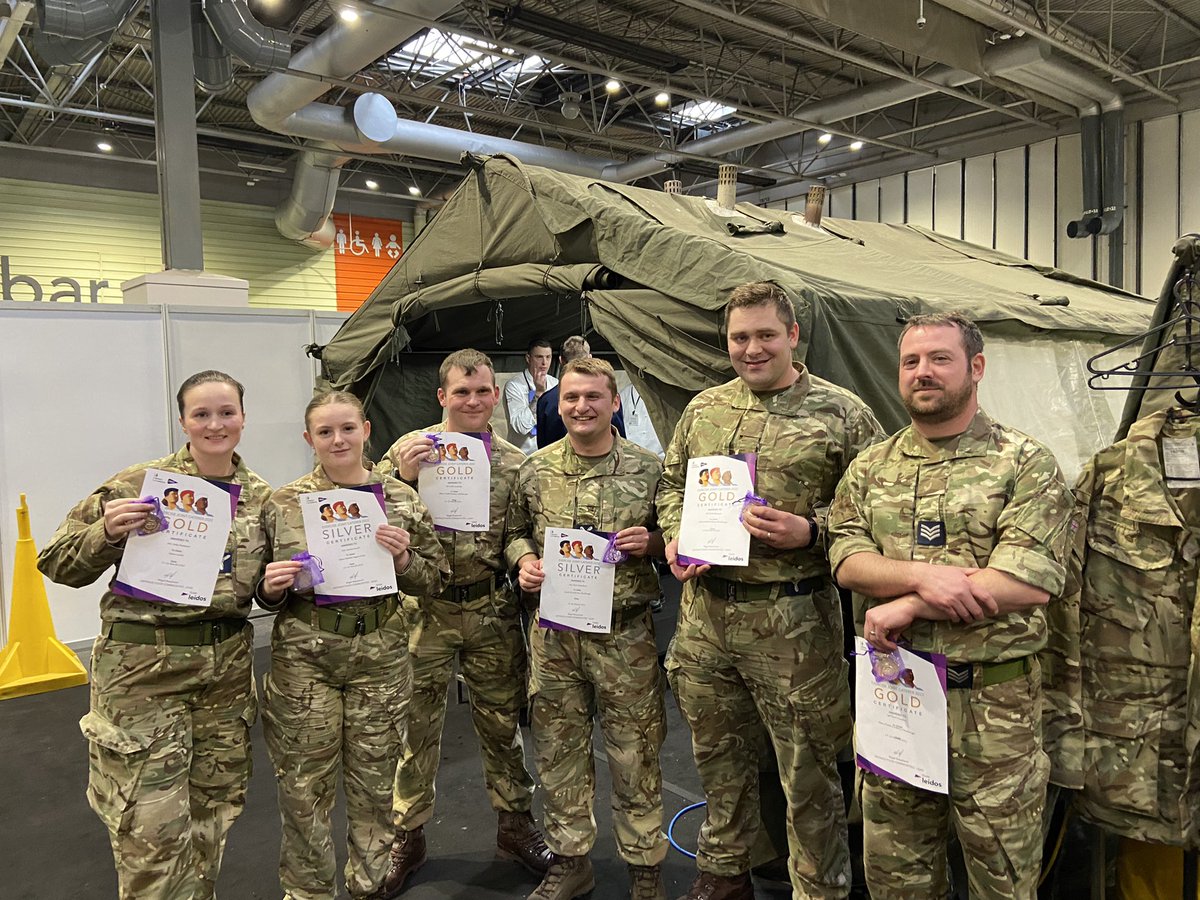 reece_holt's tweet photo. Super proud! 3 Mobile Catering Sqn cleaned up today at Ex JOINT CATERER 22! 4 Gold Medals and 2 Silver! #3MCS #A4ForceElements #RAFSupportForce #RAFChefs https://t.co/odBJzgjJSi