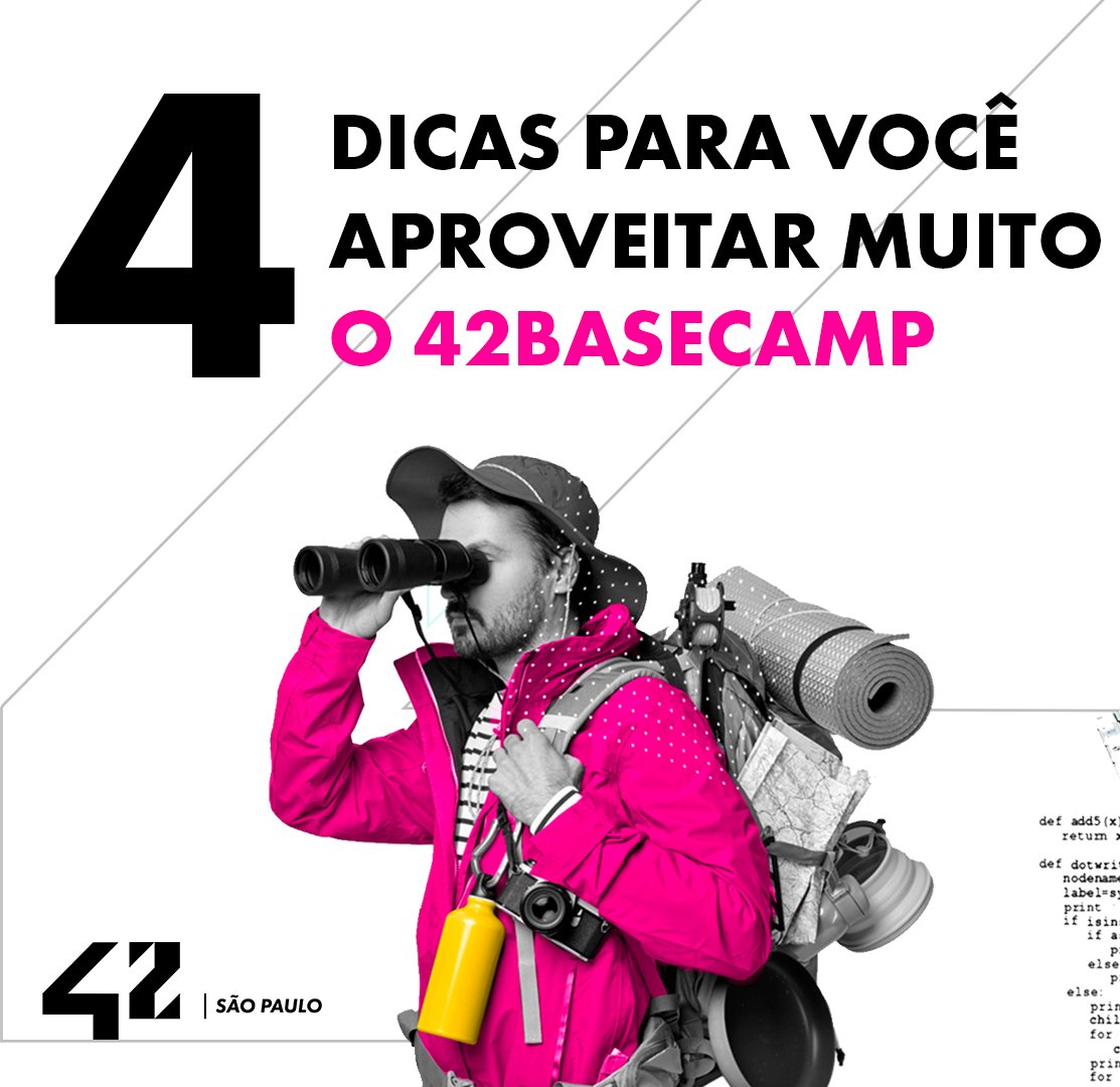 42SaoPaulo's tweet photo. Quer saber 4 dicas para aproveitar muito seu próximo 42Basecamp? Segue o fio🚀👇 https://t.co/1WxcADP7N7
