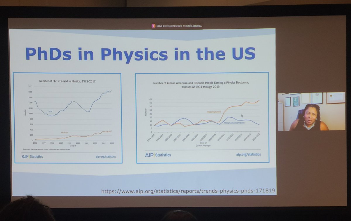 Hearing an excellent talk by @DrJamiV about the dearth of Black Women in Physics. @Aawip_com #apsmarch