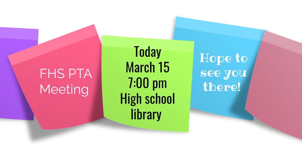 Our FHS PTA meeting is tonight and in person. Come and hear about all the good things happening at the high school. #dalers #whynot