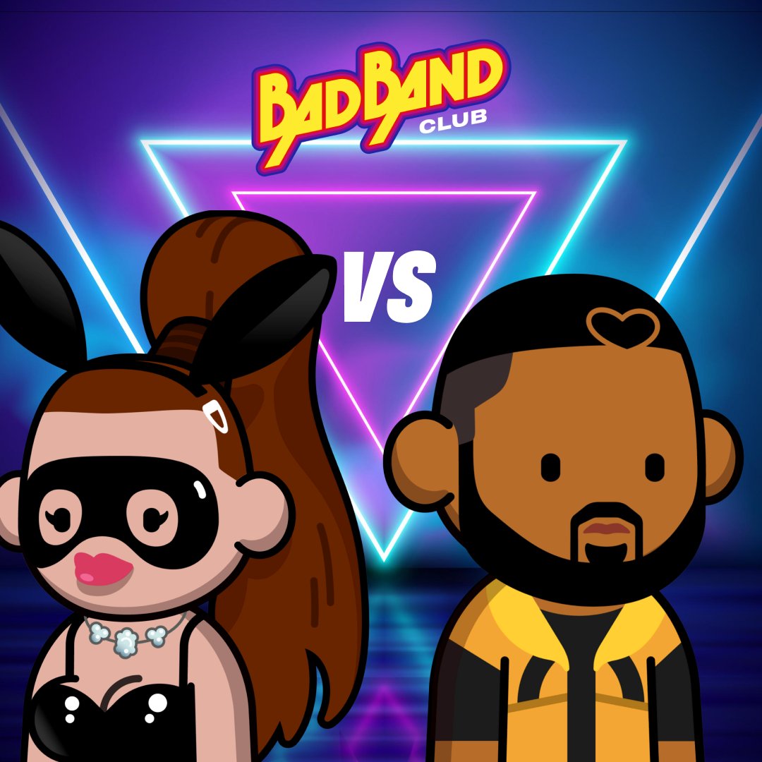 thebadbandclub's tweet photo. #ArianaGrande vs #drake 

WHO IS YOUR CHOICE ?
share your feelings on music in our discord

JOIN THE MUSIC COMMUNITY : https://t.co/N4bZYtWFJM

#NFTCommunity #MsMarvel https://t.co/2qot69vhL5