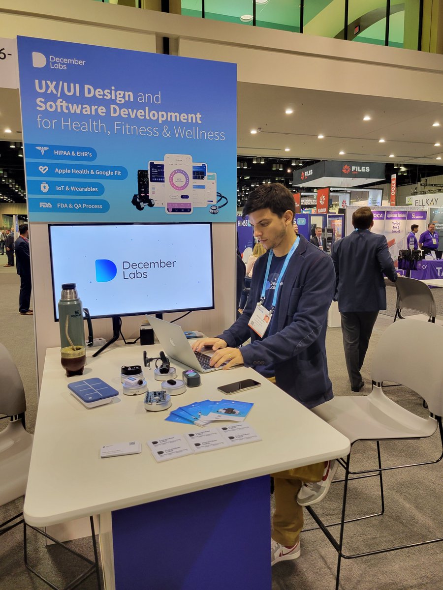 december_labs's tweet photo. Day 1 at #himss22 with great chats on UX/UI Design and Software Development for Healthtech. Come and say Hi📍#5076-10 at the Consumerism/ Patient Engagement Pavilion! #himss #healthtech #wearabletech https://t.co/4pJowLn5UP