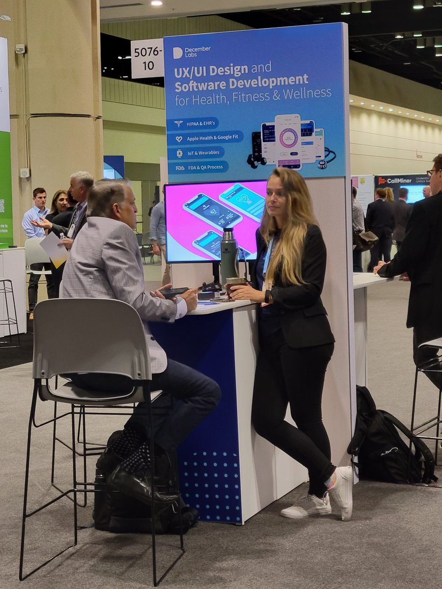 december_labs's tweet photo. Day 1 at #himss22 with great chats on UX/UI Design and Software Development for Healthtech. Come and say Hi📍#5076-10 at the Consumerism/ Patient Engagement Pavilion! #himss #healthtech #wearabletech https://t.co/4pJowLn5UP
