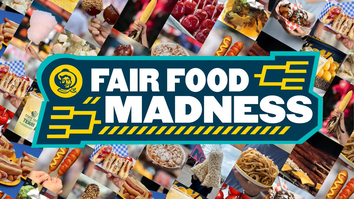 StateFairOfTX's tweet photo. GAME ON! 🏀🌭 Your Fair food favorites will battle it out each week until only one remains - the ULTIMATE Fair Food!

Who will win? This choice is yours - vote for the first round here: https://t.co/djuC2NocKZ Your vote might win you some 2022 season passes! 😉 https://t.co/Bcjm4OsANG
