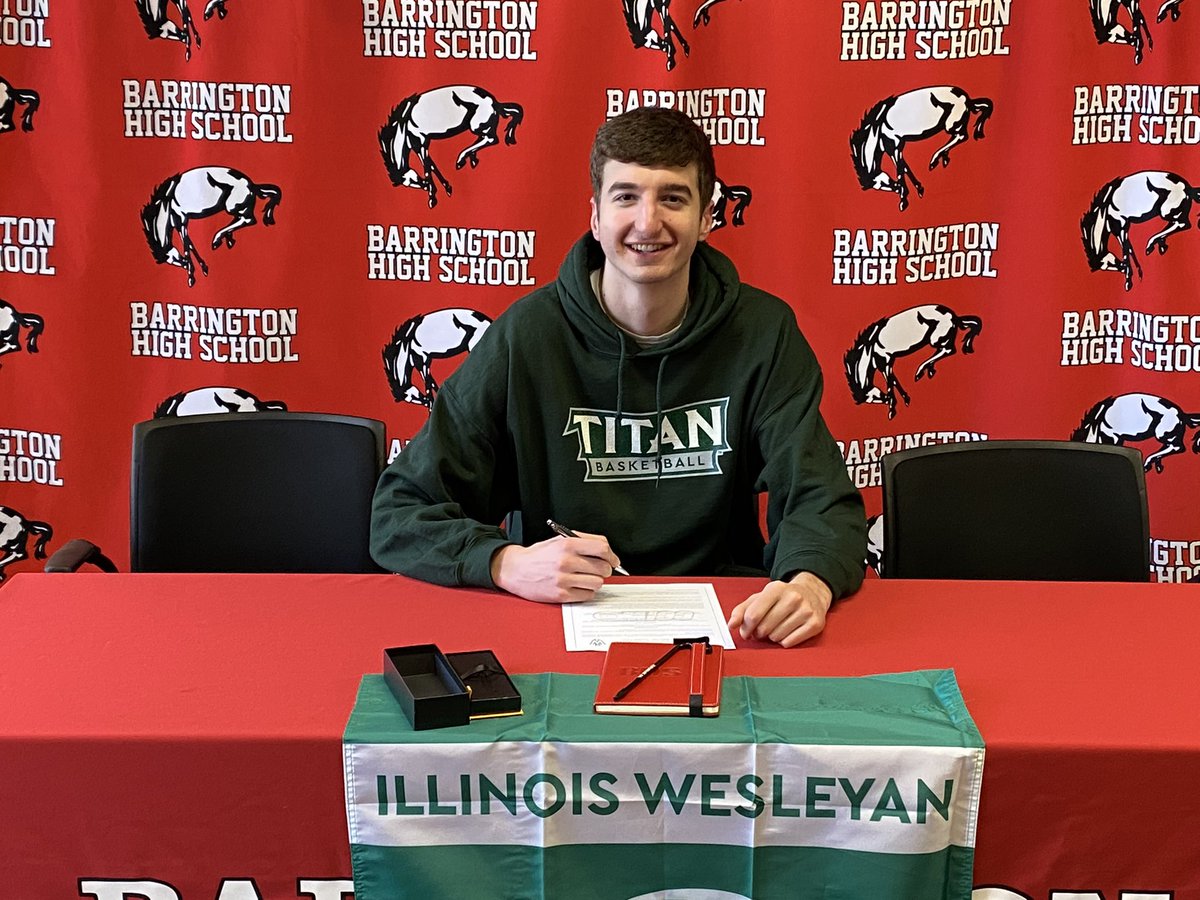 Congratulations to Nathan Boldt on signing his NLI to play basketball at Illinois Wesleyan University. #Barringtonathletics