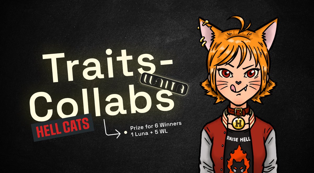 HellCats X <a href="/lunita_nft/">RE:LUNITA (🙌,✨)</a> 

Here comes a chance to expand HC sub communities!
Lunita would love to design 3 new traits based on HellCats.
They need your help to determine  what traits should be added.

To enter 👇