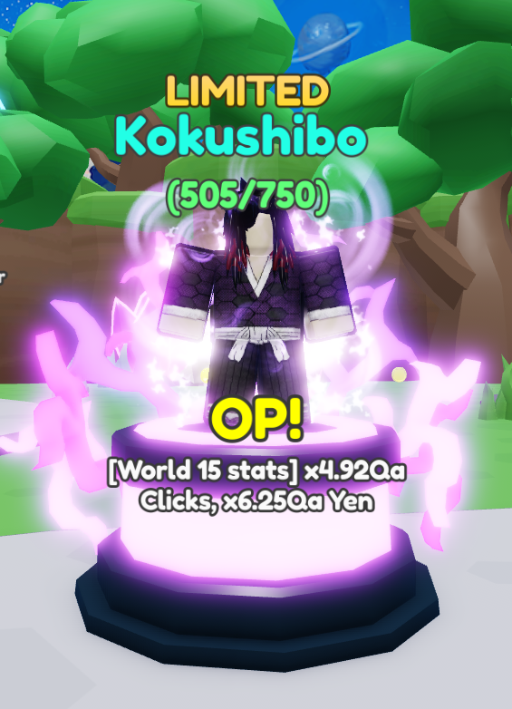 📢GIVEAWAY📢
- Like &amp; Retweet!
- Reply to this tweet with an in-game screenshot!

⭐️3 Winners will be picked to receive a Kokushibo companion!

This giveaway ends 3/18/2022!
#Roblox #AnimeClickers