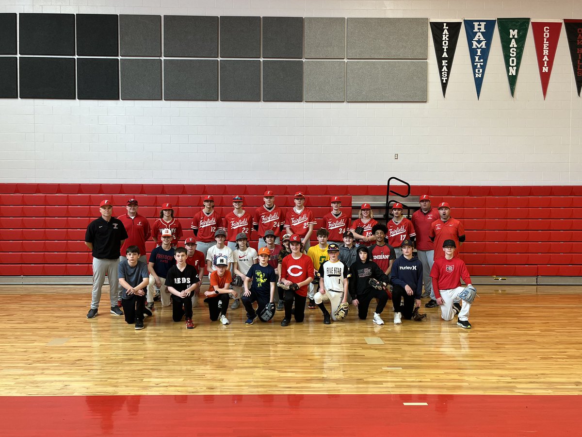 Our youth clinic was awesome! It was rewarding to see our current baseball players working with our future. Record numbers for our preseason clinic. #OneTribe #2022season