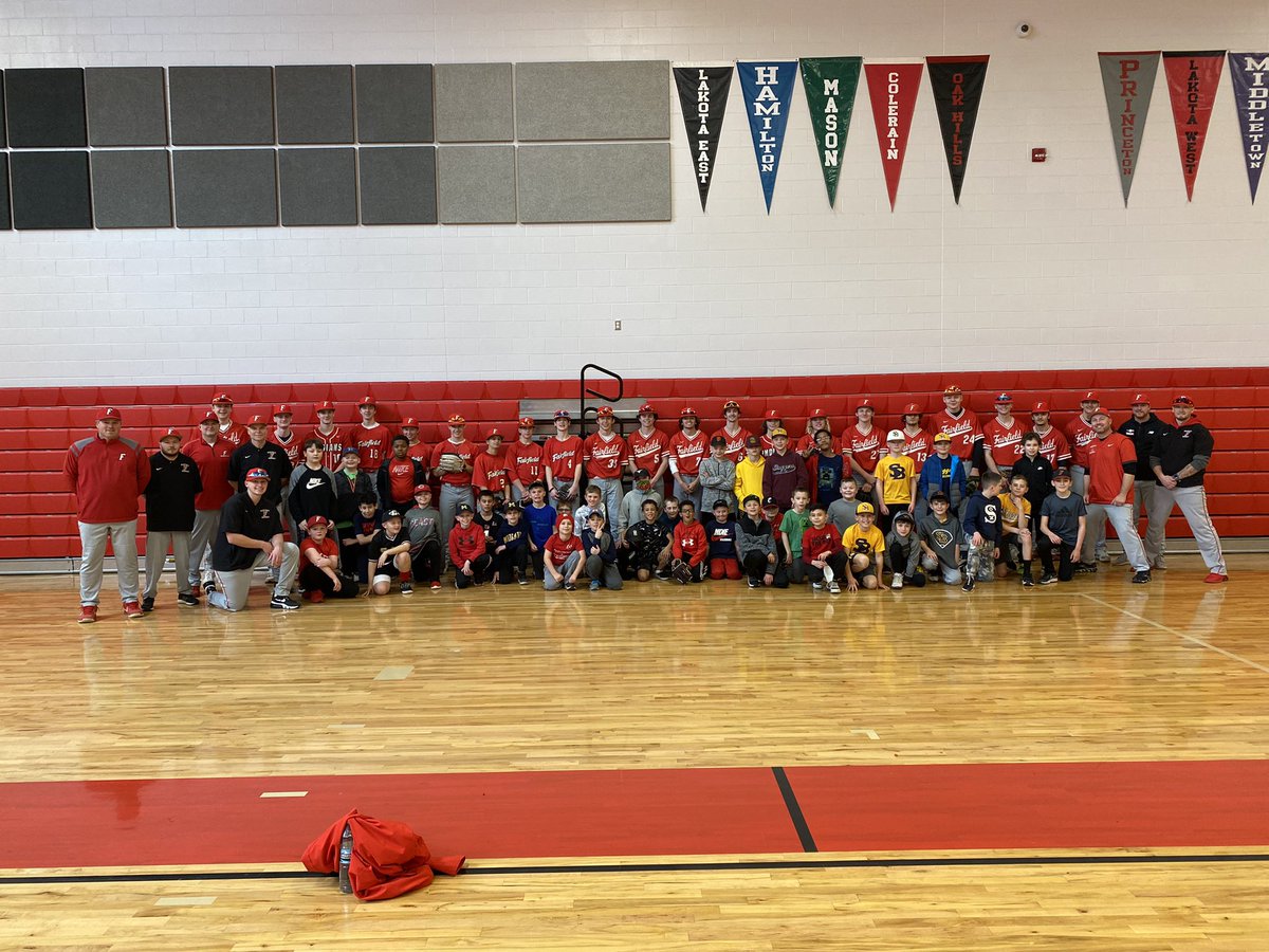 fairfield_tribe's tweet photo. Our youth clinic was awesome! It was rewarding to see our current baseball players working with our future. Record numbers for our preseason clinic. #OneTribe #2022season https://t.co/yHrdyVJhYR