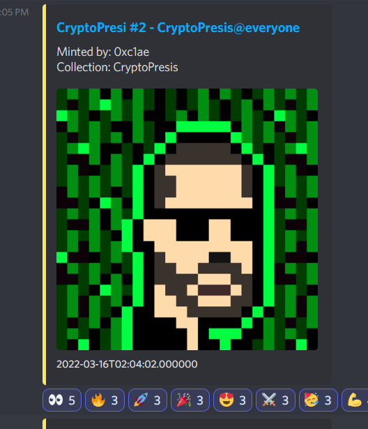 CryptoPresis's tweet photo. HISTORY HAS BEEN MADE!! 🥳🥳🥳

The first LEGENDARY CryptoPresis has been minted!!!

Who is our lucky holder?? Please come forward! We wanna meet you in the Discord!!

Like, retweet &amp; tag 3 people to win our latest airdrop! https://t.co/KAMWzf6yzm