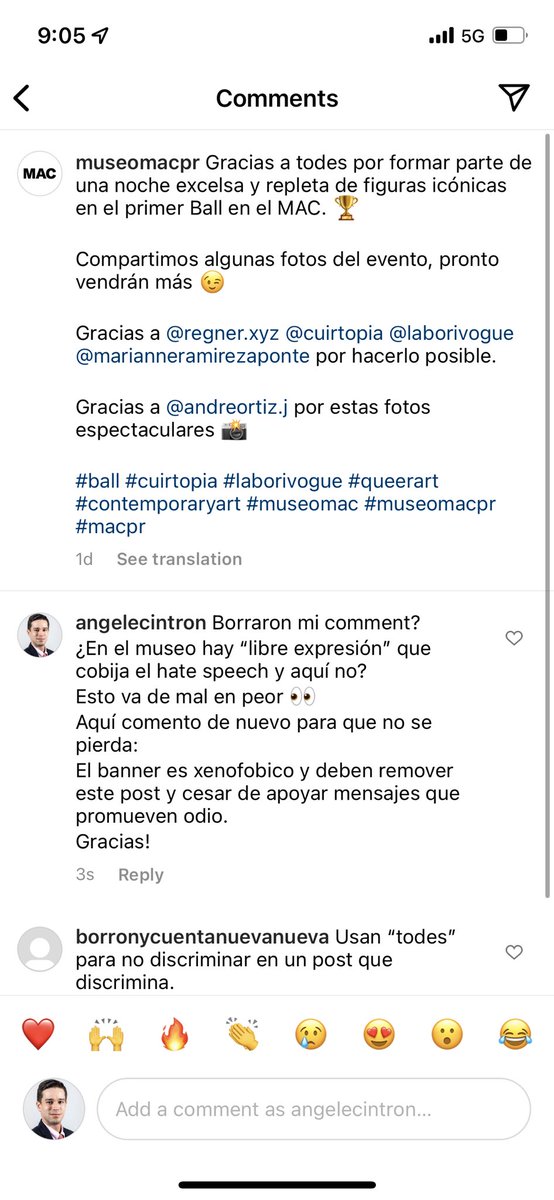 angelecintron's tweet image. Acompañame a ver esta triste historia…

@museomacpr deben retirar la imagen del banner xenófobo en su publicación de IG y cesar de apoyar el etnonacionalismo que solo promueve división y odio.

En la alternativa, son libres de apoyar cualquier mensaje, pero lo sabremos 👀