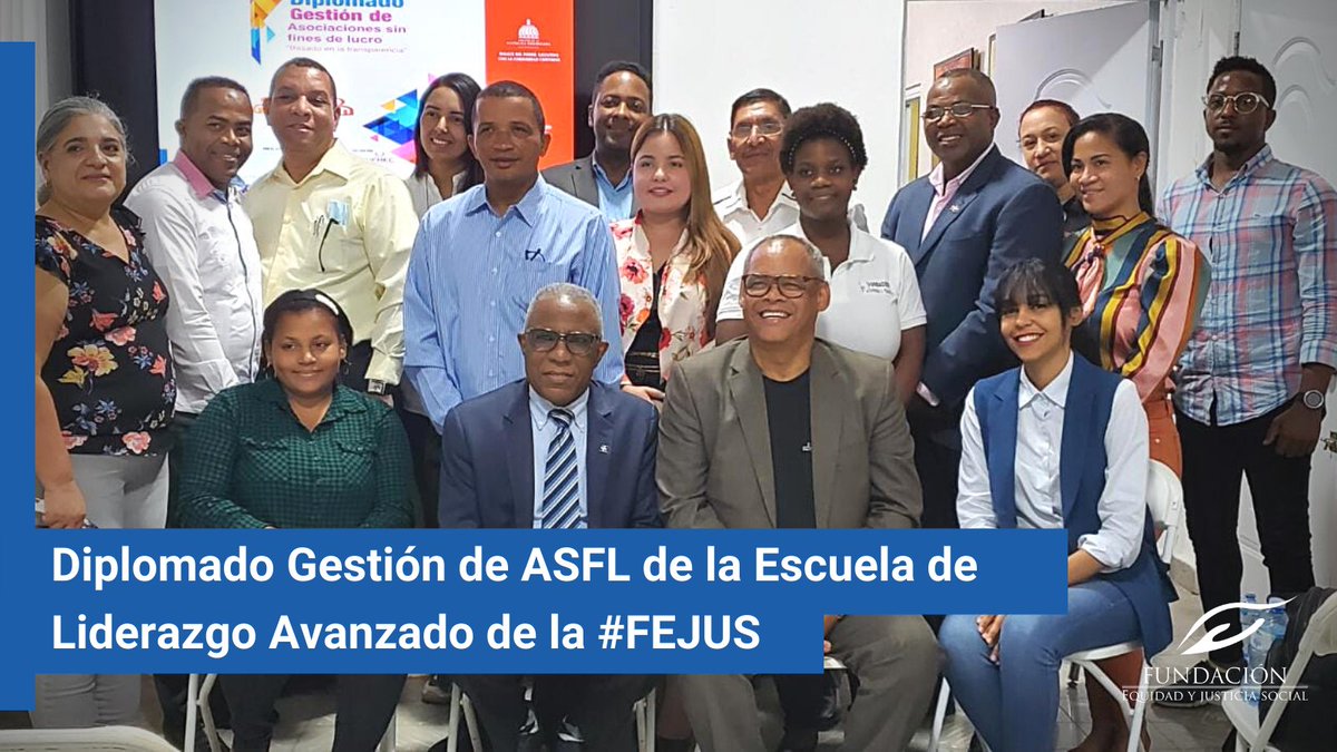 EquidadyJustSRD's tweet photo. Nos vemos en el próximo encuentro del Diplomado Gestión de Asociaciones Sin Fines de Lucro organizado por la Fundación Equidad y Justicia Social #Fejus https://t.co/nrM6awgFMD
