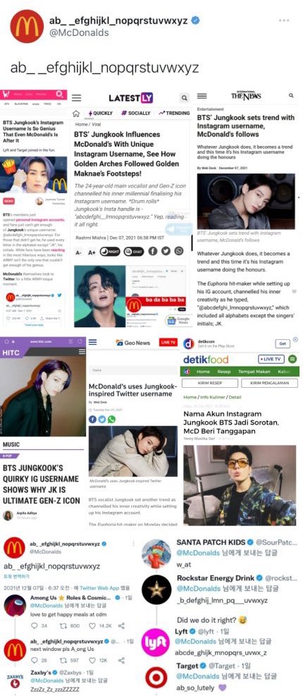 swimsjk's tweet photo. jungkook’s impact is insane because he got all big brands copying and praising his instagram username, abcdefghi__lmnopqrstuvwxyz will always be iconic https://t.co/ossfONIJyP