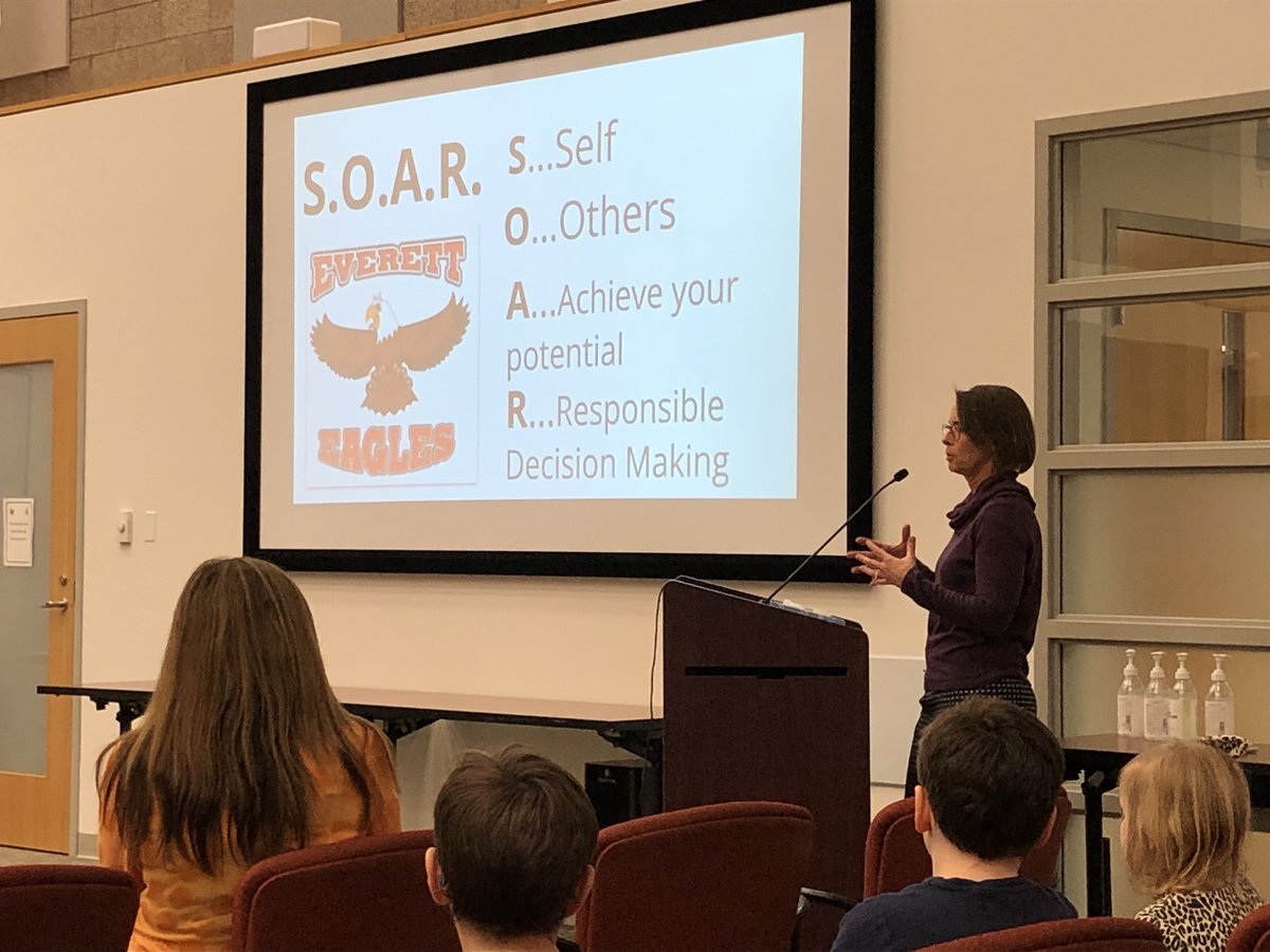 drjeffmchugh's tweet image. Tonight’s @LakeForestSD67 board meeting kicked off with highlights of Everett’s SOAR program. 44,000 positive interactions this year and counting! @ReneeFitzEdu @KerrieFabbri #everettsoars