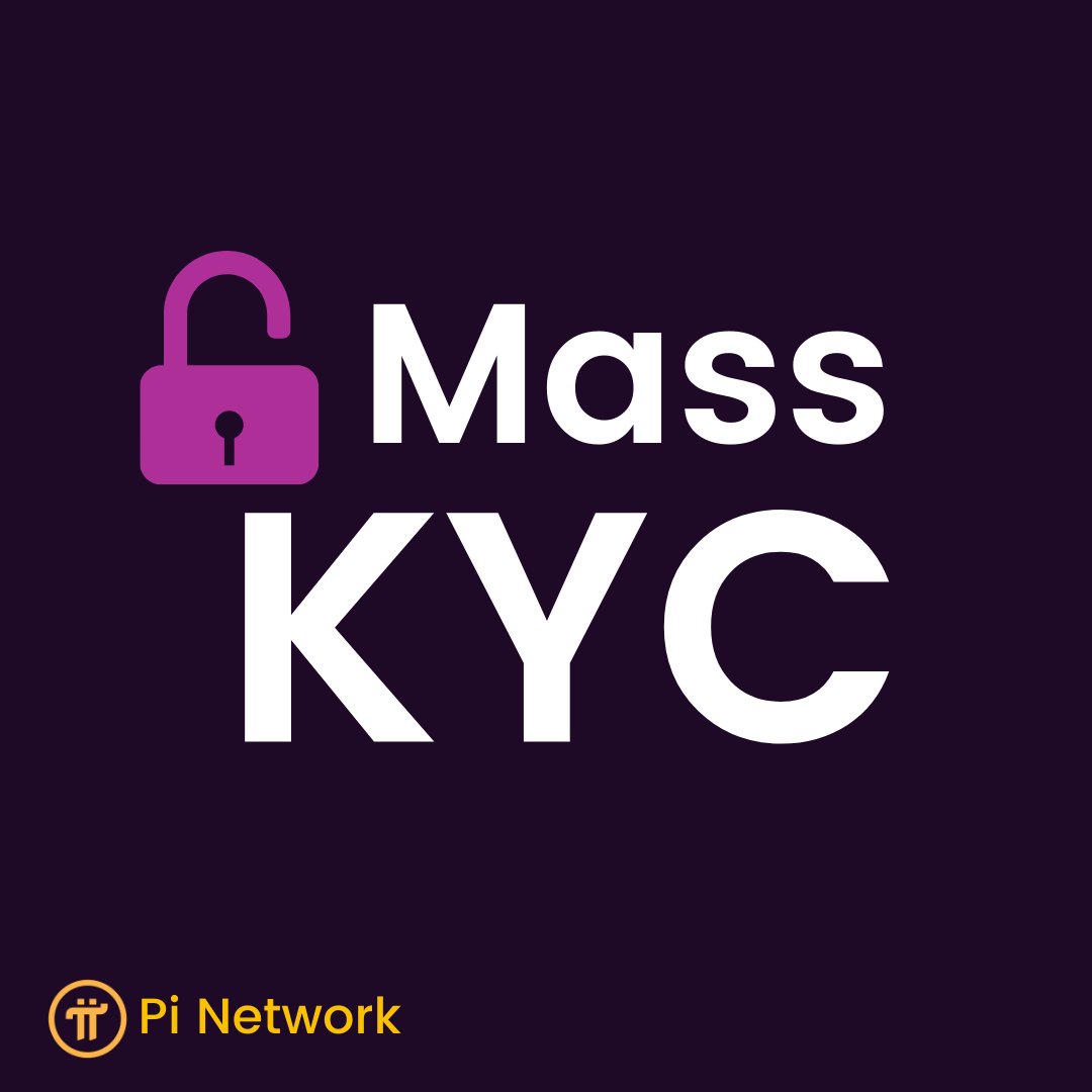 🚨Attention Pioneers🚨 Mass KYC is being rolled out! Pi Network is releasing the KYC solution on a large scale to Pioneers around the world. Look for a pop-up in the mining app when you are eligible, or check the KYC app in the Pi Browser.