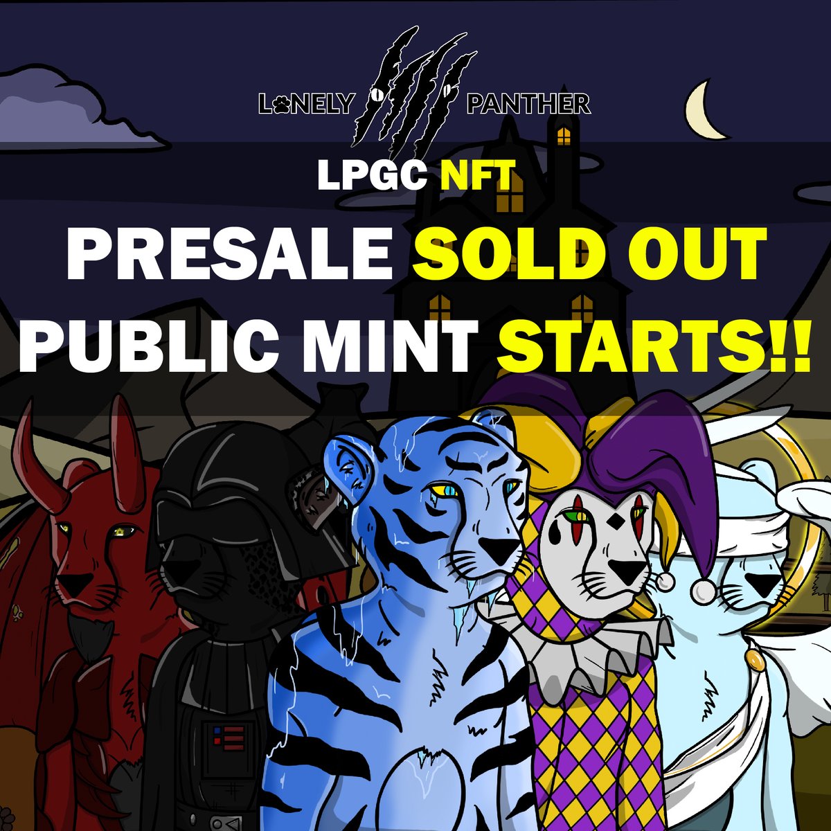 Presale SOLD OUT!!!
Public starts now: P

#nft #nfts #nftcommunity #NFTCollection #nftartist