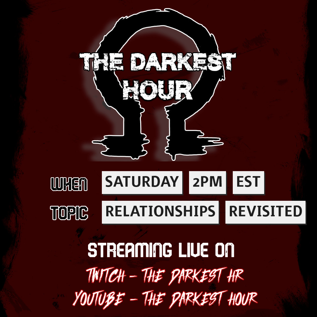 TheDarkestHr's tweet photo. Catch us live on Saturday! #postcast #relationships #justchatting #twitch #youtube #twitchstreamer #youtubechannel #truecrime #darksubject #thedarkesthour #LiveStream #stream #toxicrelationships https://t.co/sKmAz2oRg4