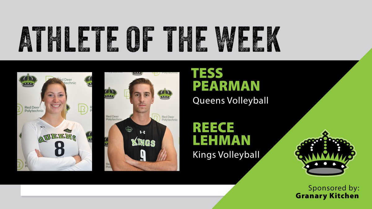 RDP_Athletics's tweet photo. 👑 We're proud to crown this week's @GranaryKitchn  Athletes of the Week! From @RDPQueensVB Tess Pearman and from @RDPKingsVB Reece Lehman. Go to https://t.co/Dns3S8Vtp1 for the full write up. https://t.co/sfyh4dunVS