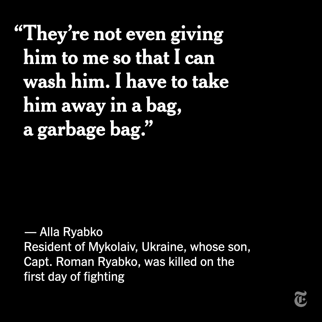 nytimes's tweet photo. The Ukrainian city of Mykolaiv is being shelled every day. Bodies are piled at the morgue. But residents refuse to succumb. https://t.co/vgIziYXQPm https://t.co/RdEQP9JlJ4