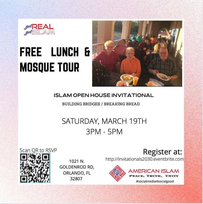 AmericanIslamUS's tweet photo. The Islam Open House Invitational will be holding another session this upcoming Saturday, Mar. 19th - F2F or Online. #SocialMedia4SocialGood   
#community  #Peace  #Islam  
Let your friends know!                             
Register here: https://t.co/y5U00HnrWG https://t.co/iu9Yxnn442