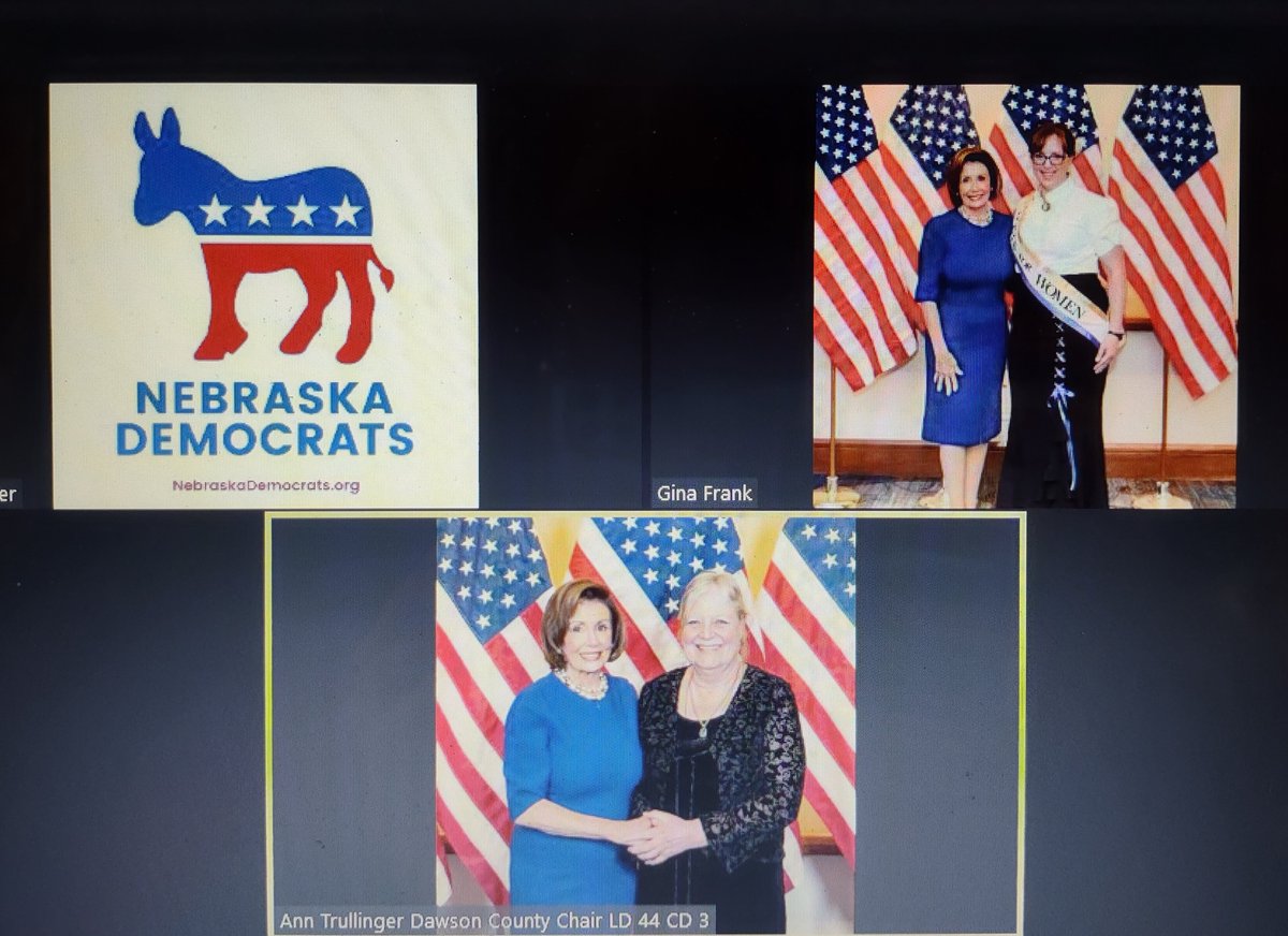GinBurger's tweet photo. The @NebraskaDems would like to thank @SpeakerPelosi for gracing our county conventions! 🥰 #VirtualConventions #93CountiesIn20days #StateParties @TheDemocrats https://t.co/50RAdT3Swv
