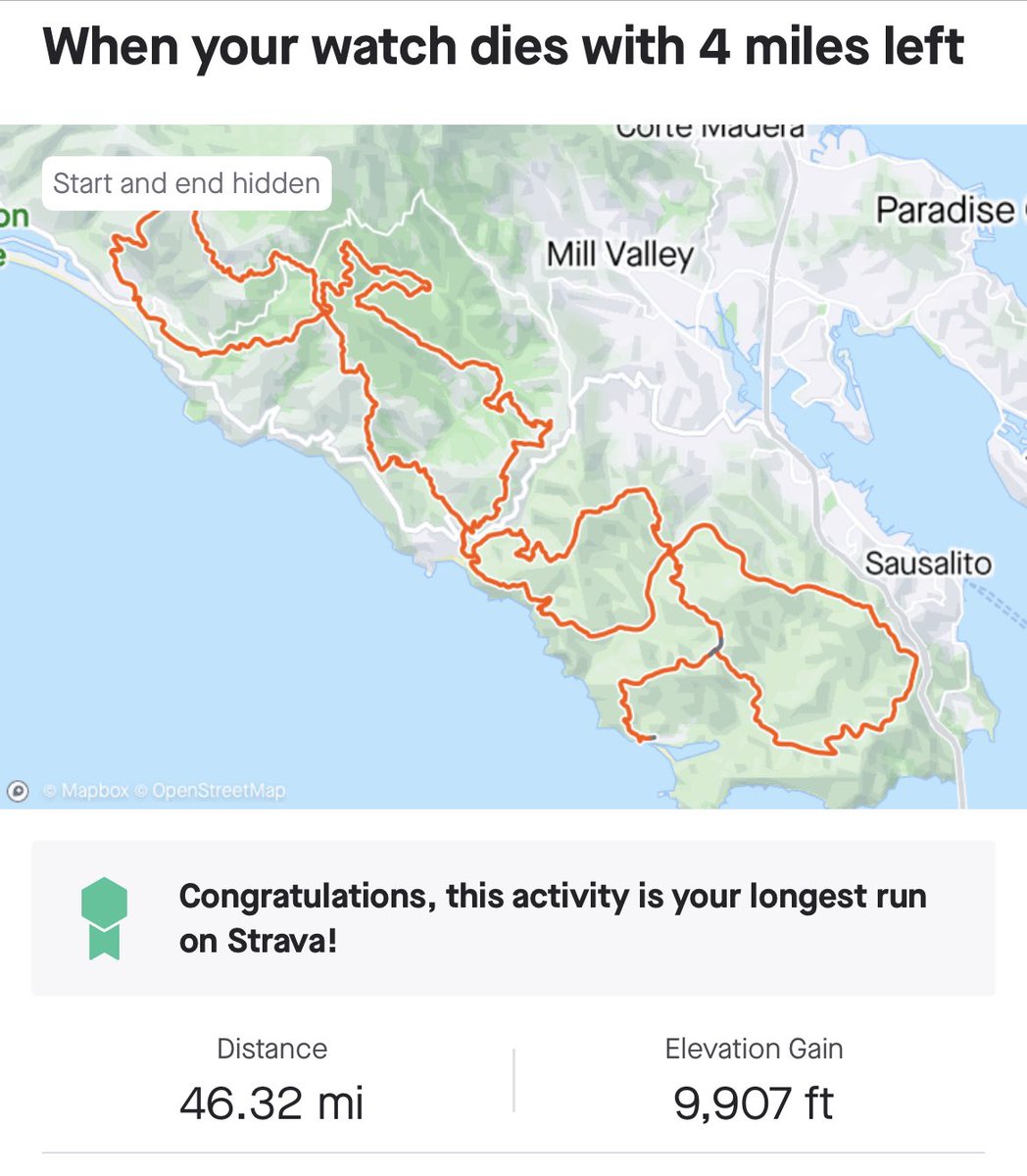 Jack_Brougher's tweet photo. Last weekend’s science experiment involved learning about acute pain in the Marin Ultra Challenge.                  Results: lots of pain.                           Discussion: when’s the next one? https://t.co/lDIKdIXg4H