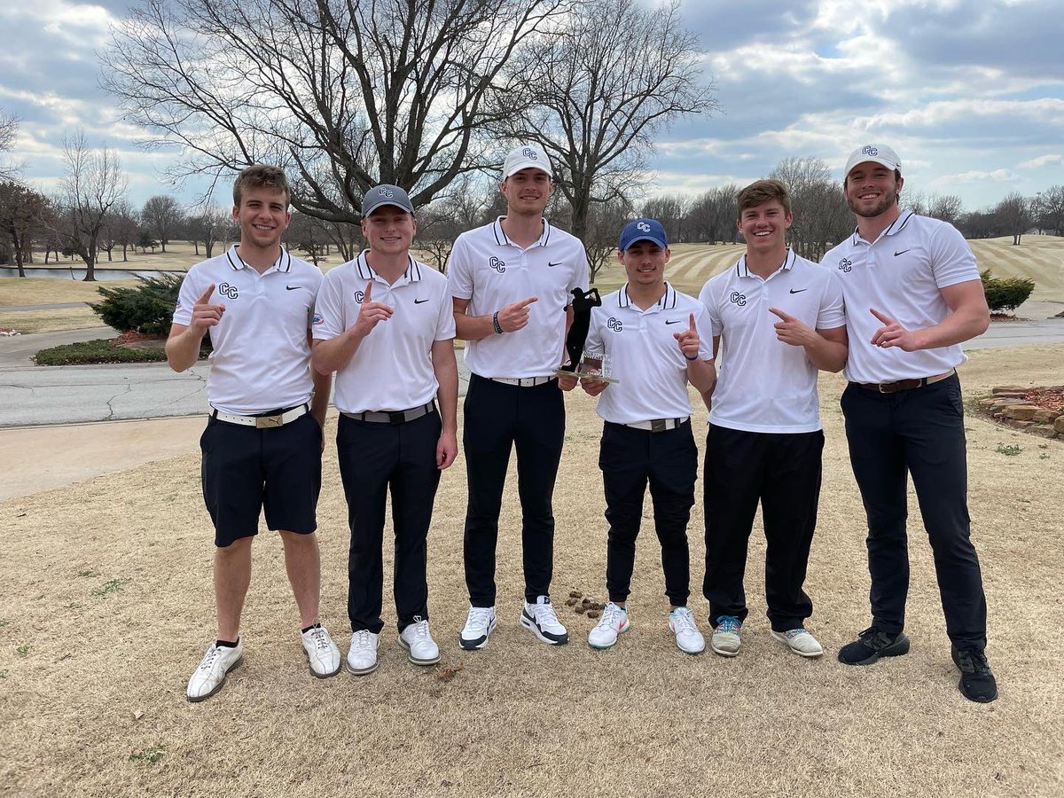 cccougarsgolf's tweet photo. Both teams racking up that hardware! 🏆💥💪🏼 The men and women took 1st at the Ron Streck Invitational in Tulsa! LETS GO! https://t.co/c16SSY1sYO