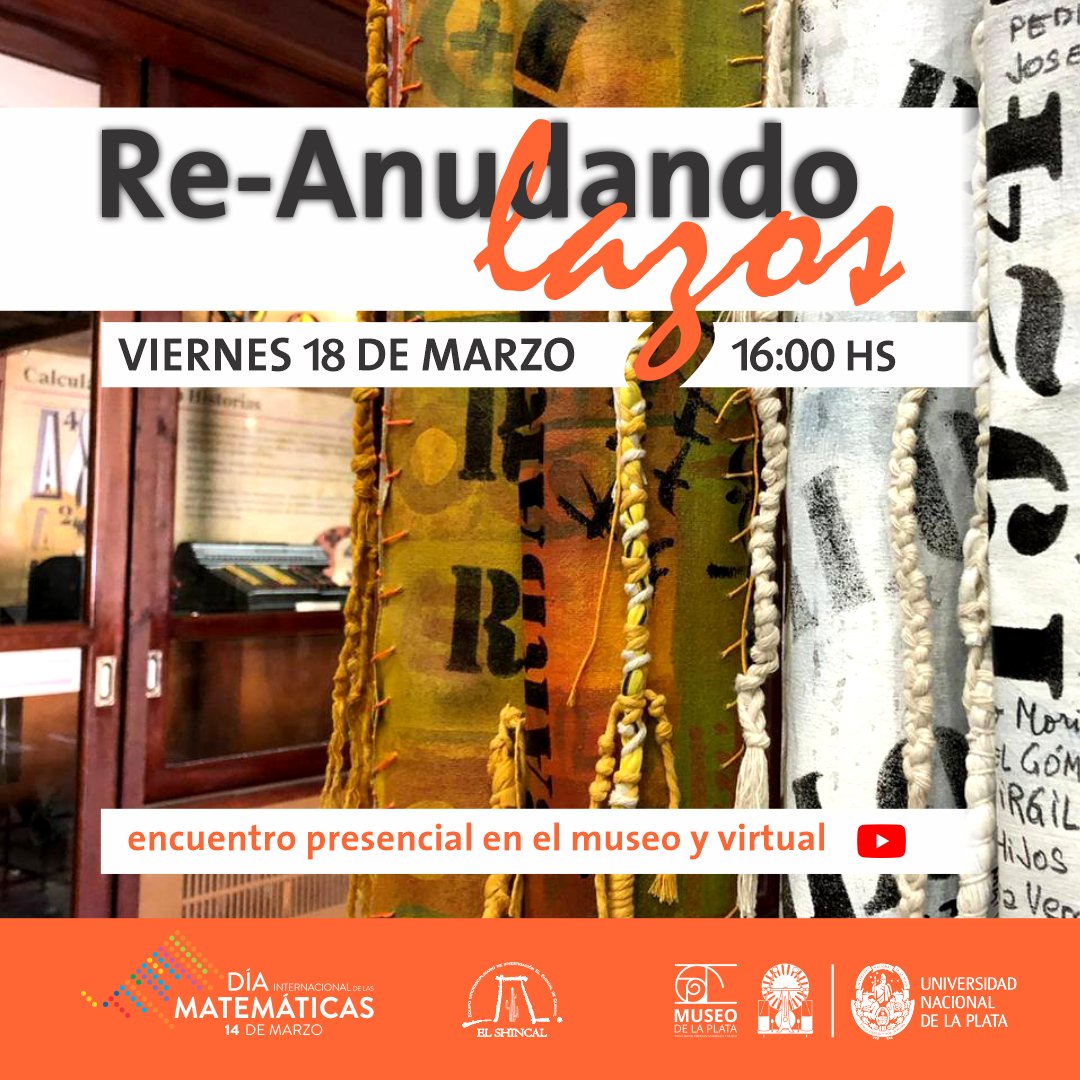el Museo de Física te invita a un encuentro entre la física, la arqueología, la historia y el arte a través de quipus y calculadoras. 
Los esperamos en este reencuentro el viernes 18 a las 16 horas en los jardines y la sala del Museo junto El Shincal de Quimivil y Gustavo Larsen.