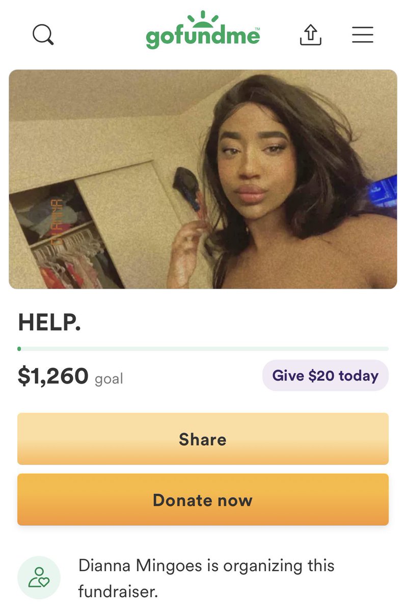 jesuispickly's tweet photo. c+p from oomf:

"https://t.co/FBnxCKw0Ei

please consider donating and at the very least share this. she’s 22 alone in a state after escaping an abusive landlord, just to be trapped with an abusive partner

her cashapp $diannamangoes or my venmo is @/s-madzar." https://t.co/8wOAgh4JZh