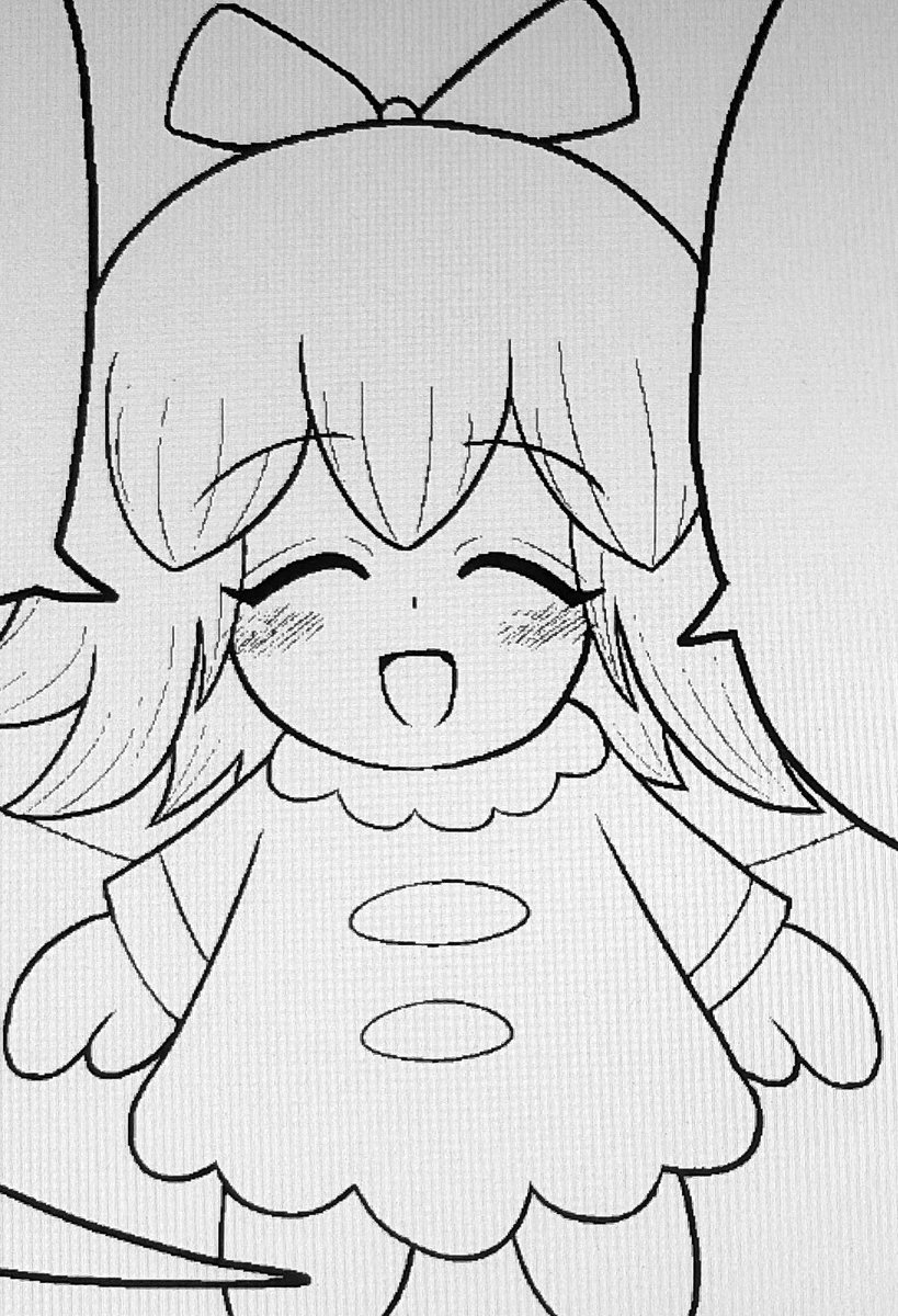 100億年ぶりにリボンちゃん描いてる。 