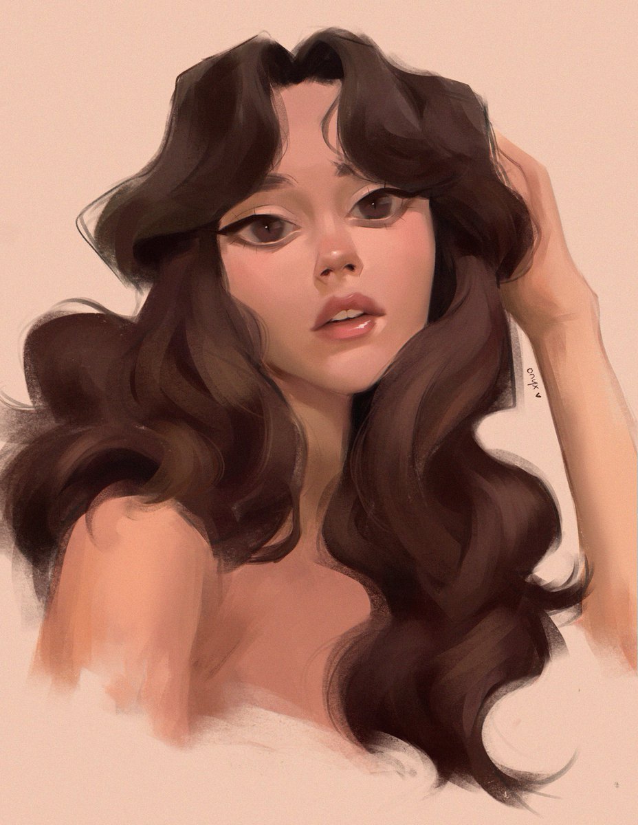 onyxuu's tweet photo. another study! Having fun painting hair 😌🌸

#art #digitalart #procreateart #Pinterest https://t.co/YT2knzpIAO