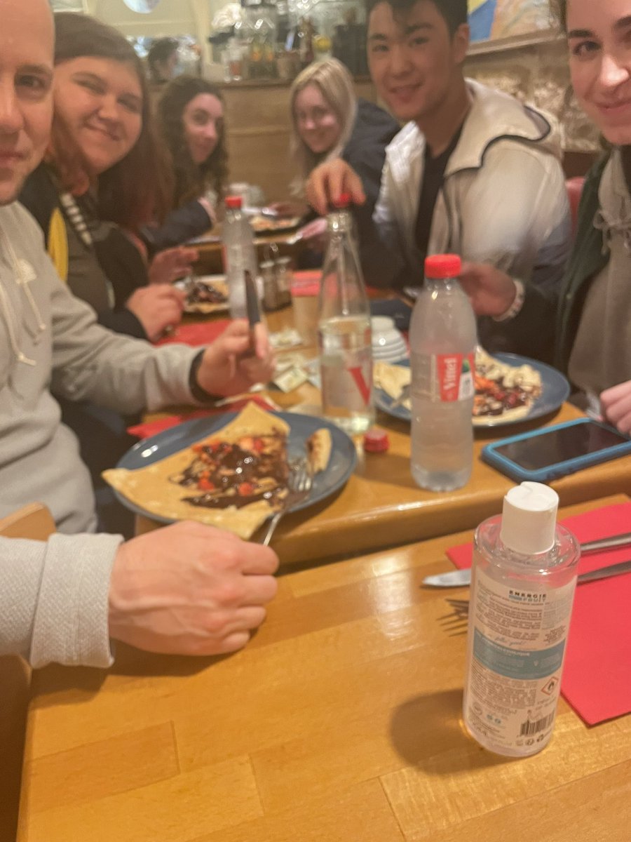 BryanCampbell24's tweet photo. Late night crepes in the Latin Quarter of Paris! #bhslpb22 @BHSTRAVEL2 https://t.co/QlY8AM9wIz