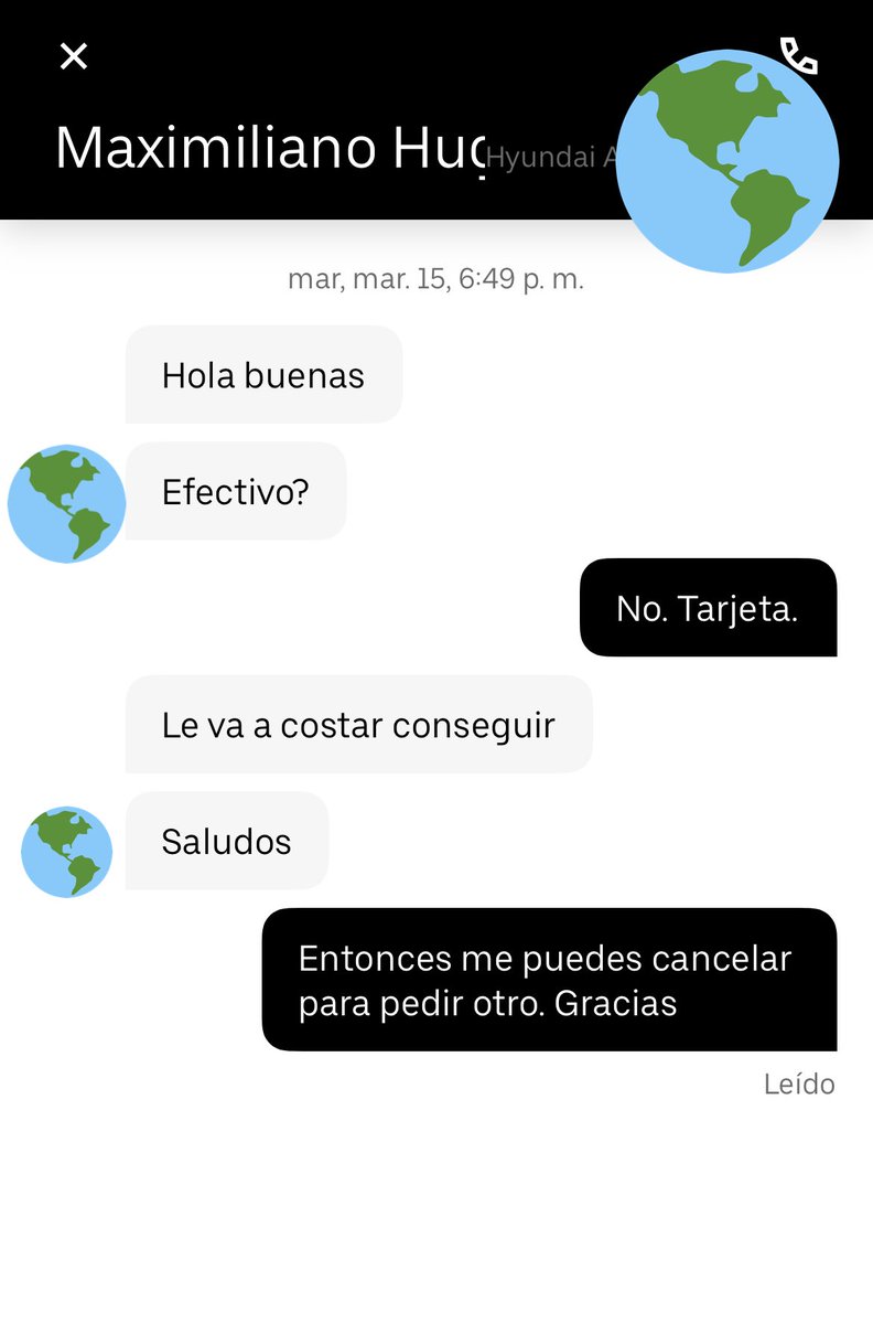 CarlosSpring_'s tweet photo. Que simpáticos los Uber. Francamente 🤡 https://t.co/6GkbZwJPXS
