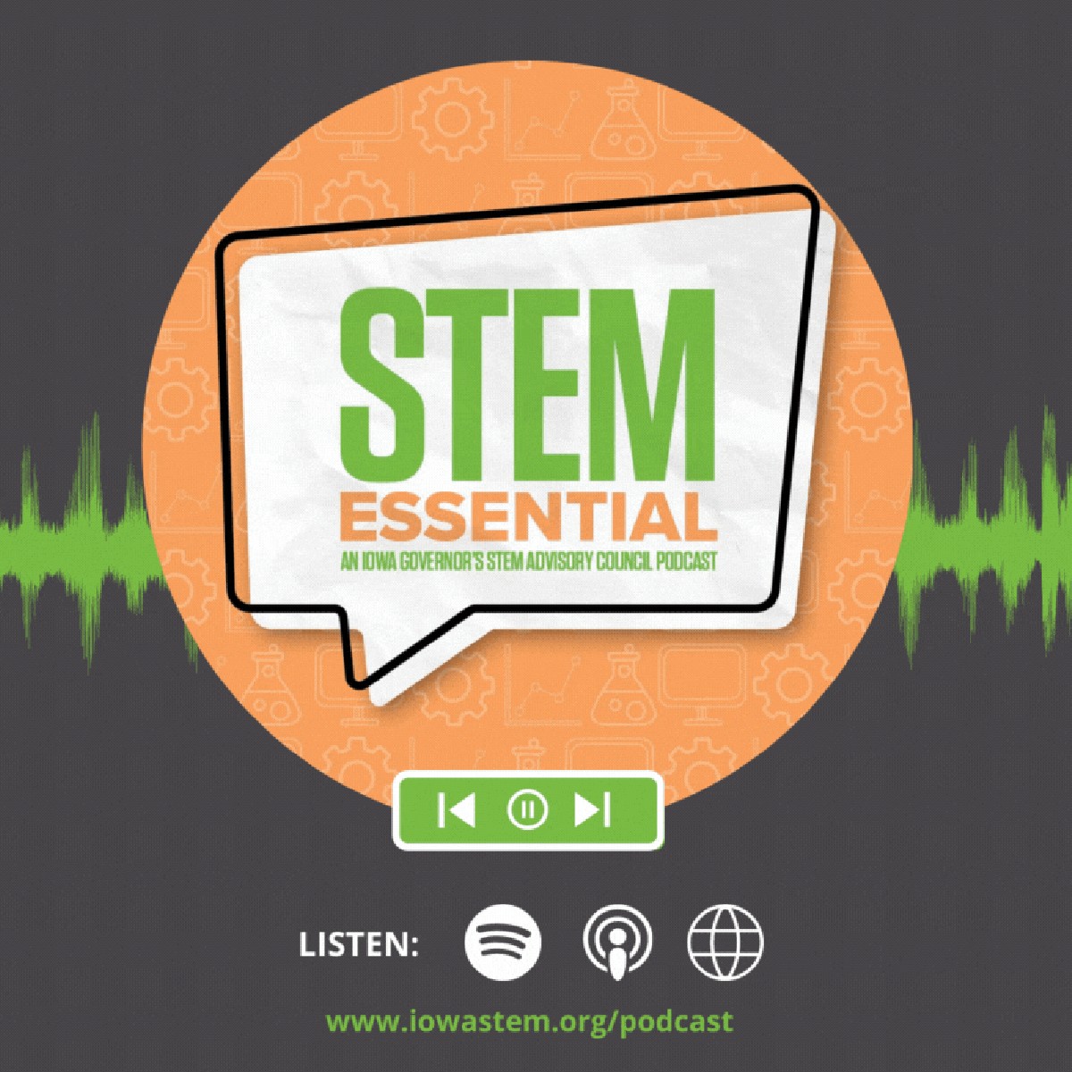 IowaSTEM's tweet photo. Are you caught up on all four seasons of #STEMEssential? You can listen on our website at https://t.co/3i7bvnvAa9 or on Apple Podcasts and Spotify! https://t.co/eHESrLUGeR