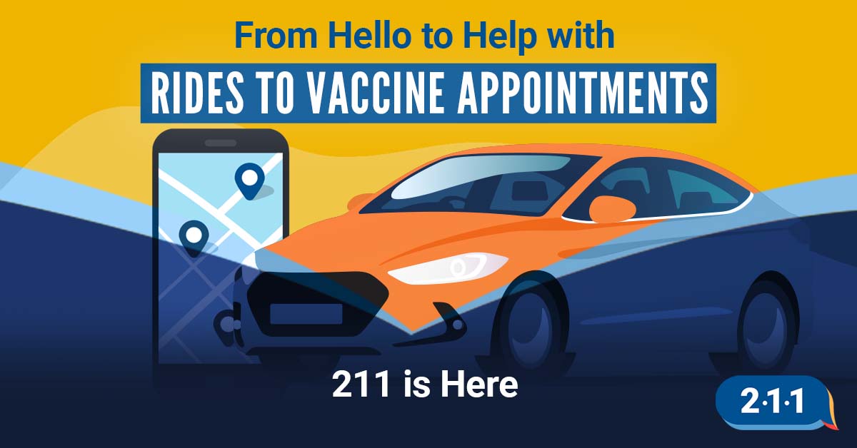 UWPC's tweet photo. This year many people connected to free or discounted rides to vaccination sites through 211. Learn what else 211 does in your community: https://t.co/VRh3fGkQQf #LiveUnited #Team211 https://t.co/GVzaSB83rU