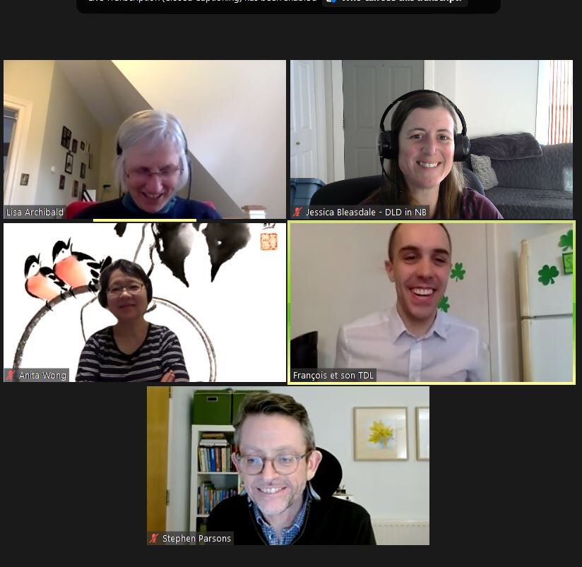 DLDinNB's tweet photo. Pleased to join with some @RADLDcam Advisory Committee Members from around the globe to listen, learn, and share experiences of DLD/TDL advocacy taking place in New Brunswick &amp; Québec and how we can work together in the coming months to help raise awareness about DLD. #devlangdis https://t.co/GScFXoM8Nf